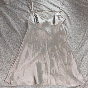 Princess Polly Satin Mini Slip Dress in Light Pink Champagne